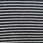 Close-up of the black and white horizontal stripe pattern on the Classic Stripes ribbed cotton co-ord set.