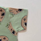 Close-up of the sleeve on the Forest Buddy Cotton T-shirt.