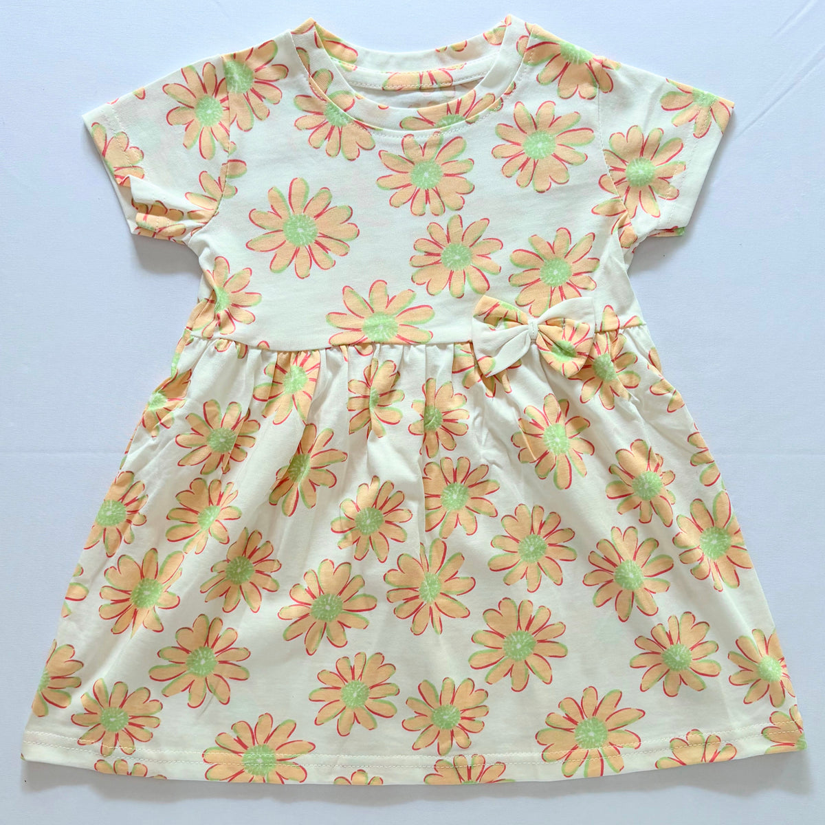Golden Petals Cotton Frock