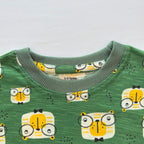 Close-up of the neckline on the Little Genius Cotton Co-ord T-shirt.