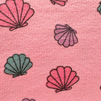 Close-up of the colourful Shell prints on the Shell Treasures Ribbed Cotton Co-ord Set.