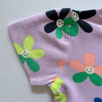 Close-up of the Sleeve on the Smiley Blooms Cotton Frock.