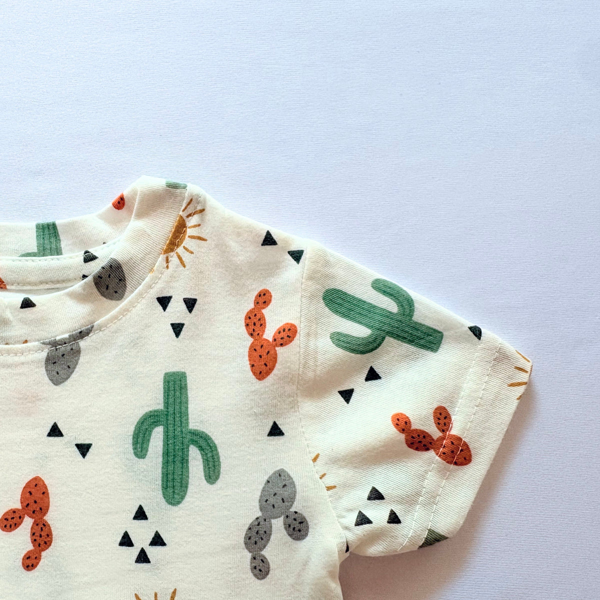 Close-up of the Sleeve on the Sunny Cactus Cotton Frock.