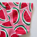 Close-up of the Sleeve on the Watermelon Splash Cotton Frock.